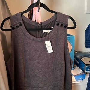 Loft size 16 gray dress new with tags